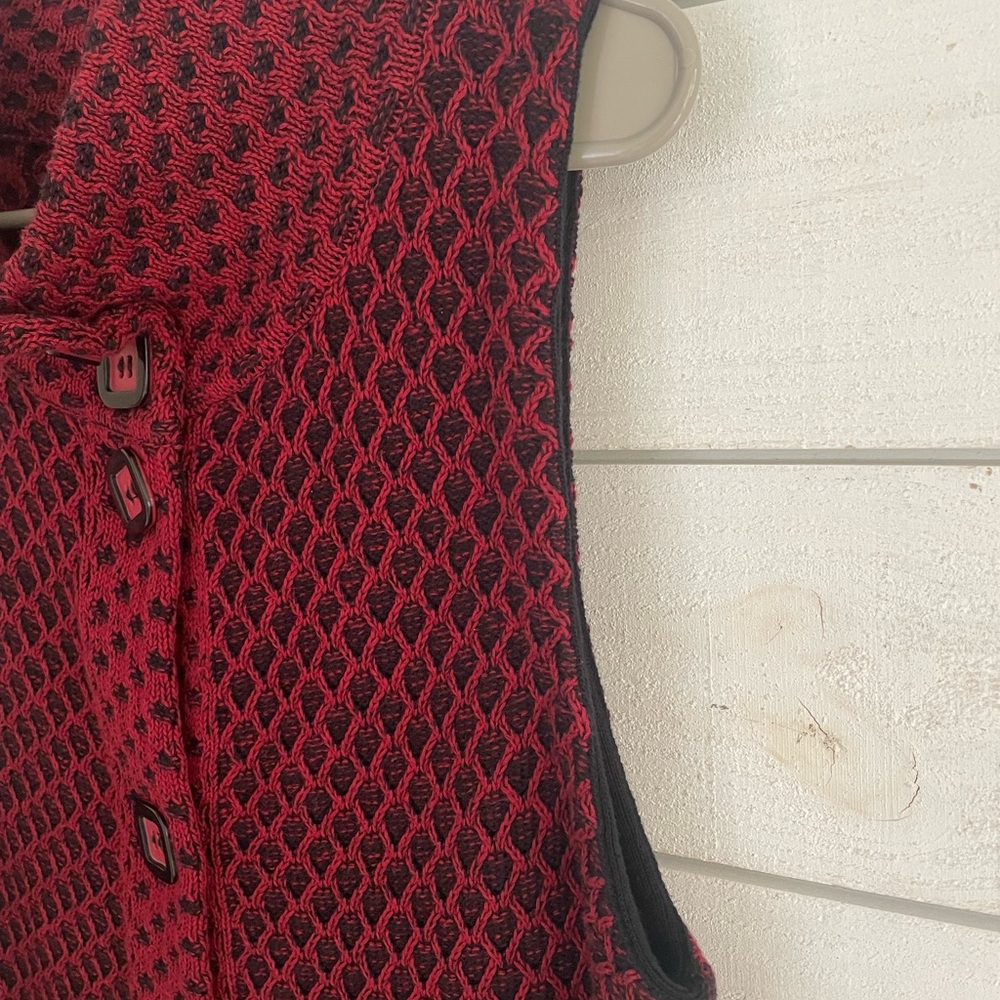 Habitat sleeveless cardigan long sweater vest 100% cotton women s Art to wear S - Picture 6 of 12